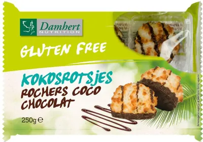 Produktbild von Damhert Kokos Makronen mit Schokolade 250g