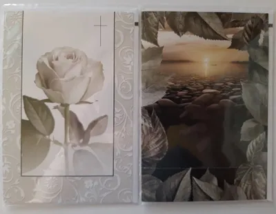 Produktbild von 2 Trauerkarten, Rose + See, Beileidskarte mit Umschlag, Kondolenzkarte Trauerkarten Beileidskarten