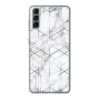 Produktbild von MuchoWow® Handyhülle Schutzhülle Hülle für Samsung Galaxy S21 Plus Marmor - Gold - Weiß Silikon Softcase Handy Hülle - Handy-Tasche