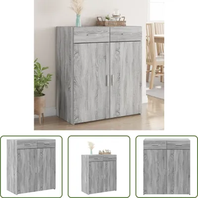 Produktbild von The Living Store Sideboard Grau Sonoma 80x42,5x93 cm Holzwerkstoff