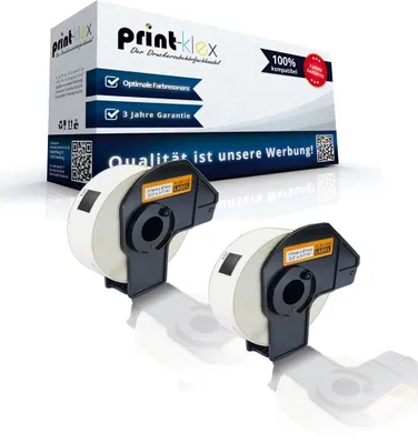 Produktbild von Print-Klex 2x Kompatible Etiketten-Rollen kompatibel mit Brother P-Touch DK-11203 P-Touch QL 500 Series QL 550 QL 560 QL 560 Series QL 560VP QL 560YX QL 570 QL 580 QL 580N DK11203 DK 11203 17x87mm Print Pro Serie