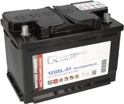 Zdjęcie produktu dla Q-Batteries 12GEL-51 akumulator trakcyjny 12V 52Ah (5h), 60Ah (20h) bezobsługowy akumulator żelowy VRLA