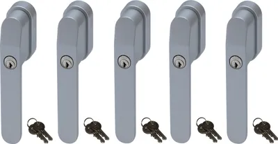 Produktbild von ABUS FG400 Abschließbarer Fenstergriff Silber, gleichschließend im Set 5 Stück