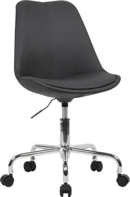Produktbild von Schreibtischstuhl Schwarz Stoff | Design Drehstuhl mit Lehne | Arbeitsstuhl mit 110 kg Maximalbelastung | Schalenstuhl mit Rollen | Stuhl drehbar