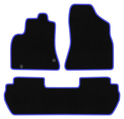 Image de Tapis de sol en moquette pour Citroen Berlingo II 2008-2018 (ludospace) – jeu 4 pièces, noir/bleu, sur mesure – Wielganizator CARLUX
