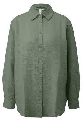 Produktbild von s.Oliver leichte Musselin Bluse Oversize-Schnitt mit Hemdkragen und Knopfleiste