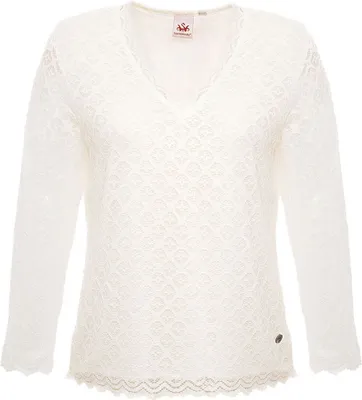 Produktbild von Spieth & Wensky Bluse EVA mit V-Ausschnitt, langen Ärmeln und elegantem Muster
