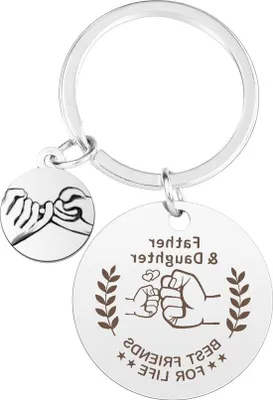 Immagine prodotto di Portachiavi in acciaio per papà e mamma - Regalo per la Festa del Papà, la Festa della Mamma e il compleanno