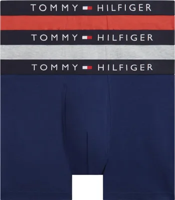 Produktbild von Tommy Hilfiger Herren 3er Pack Boxershorts Briefs mit Logobund, Mehrfarbig (Drk
