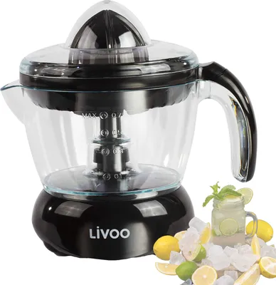 Produktbild von Livoo DOD131N, Langsamer Entsafter, Schwarz, Transparent, 65 RPM, 0,7 l, 25 W, 205 mm