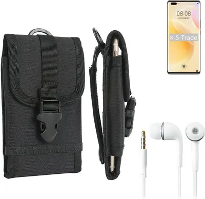 Produktbild von K-S-Trade Holster Schutz Hülle kompatibel mit Huawei nova 8 Pro 4G Gürteltasche Handy Hülle Tasche outdoor Seitentasche schwarz 1x + Kopfhörer