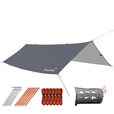 Produktbild von Skandika Sonnensegel L 3 x 3 m | Sonnenschutz rechteckig, wasserdicht, UV-Schutz, UPF 50+, 3000 mm Wassersäule, Abspannseile, Heringe