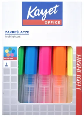 Produktbild von Kayet Neon Textmarker, 5 mm Keilspitze, 5er Set