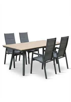 Produktbild von Destiny COSTA HL SAN MARINO Sitzgruppe 4 HL+Tisch 180x90cm, rechteckig, holzfarben