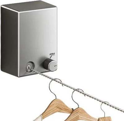 Obrázek produktu pro Výsuvná šňůra na prádlo 42 m – nosnost až 20 kg – zámek – zabraňuje prověšení – koupelna, balkon, kuchyně, ložnice