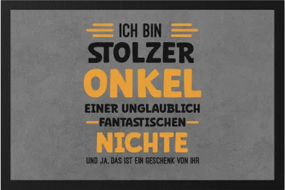 Produktbild von Ich bin stolzer Onkel Fußmatte Geschenk Nichte Geburtstag Weihnachten