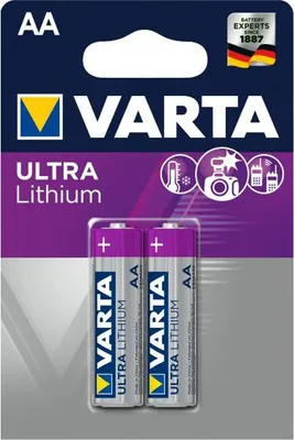 Produktbild von Varta Lithium Batterie AA, Mignon, 6106, Varta Ultra Lithium, 1,5V, 2er Blister