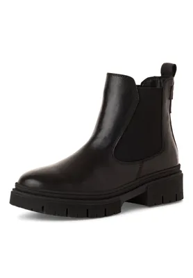 Zdjęcie produktu dla Tamaris damskie buty chelsea skórzana gruba profilowana podeszwa elastyczne wstawki 1-25902-43, rozmiar:37 EU, kolor:Czarny