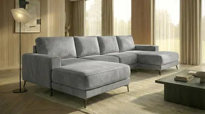Produktbild von Ecksofa VALTOR mit Schlaffunktion, Bonellfederkern und Bettkasten, Farbe: Grau