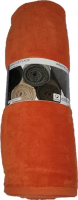 Image de Serviette drap de plage velours 100 x 180 cm uni orange