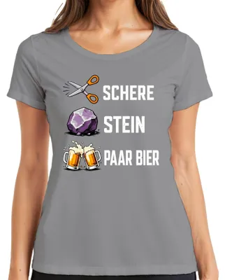 Productafbeelding van Schaar Steen Papier Bier Grappig Drinken Vaderdag T-shirt voor dames, grijs, maat 3XL