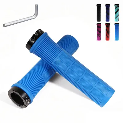Obrázek produktu pro Rukojeti na kolo, 22 mm, univerzální, ergonomické, protiskluzové, gumové, modré