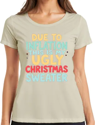 Productafbeelding van VANWEGE INFLATIE: "MIJN LEPELIJK KERSTFEEST" - Grappig kerstcadeau voor dames, T-shirt, natuurlijke kleur, maat L