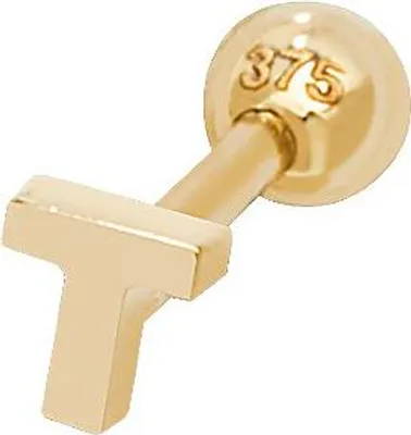 Produktbild von 9 Karat (375) Gold Buchstaben / Initiale Damen - Einzel Knorpel Ohrstecker; TRS36968LTT