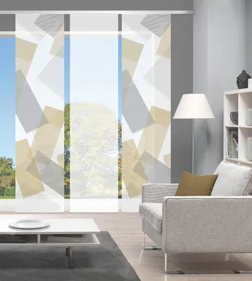 Produktbild von NAYAH Schiebegardine, halbtransparente Bambus-Optik, 260x60 cm, Graphikmotiv