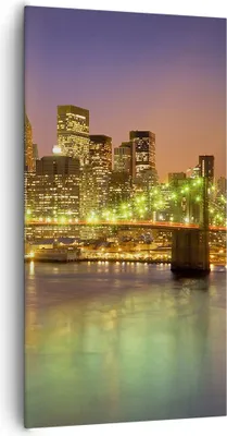 Produktbild von Bild auf Leinwand - Leinwandbild - New York Brücke - 65x120cm - Wand Bild - Wanddeko - Wandbilder - Leinwanddruck - Bilder - Kunstdruck - Wanddekoration - Leinwand bilder - Wandkunst - PA65x120-3517