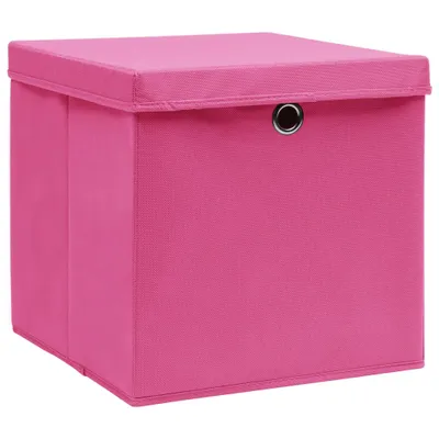 Obrázek produktu pro vidaXL Úložné boxy s víkem 10 ks 28x28x28 cm růžová