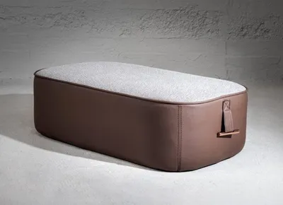 Produktbild von Perfekte Stilvoll Braun Farbe Soft Hocker Kunstleder Möbel in Wohnzimmer