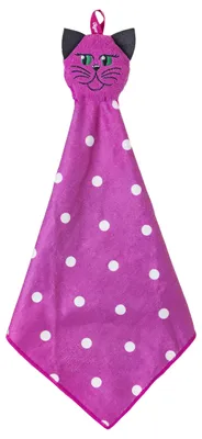Mikrofaser-Handtuch Katzenform, 53x64 cm, rosa, saugfähig