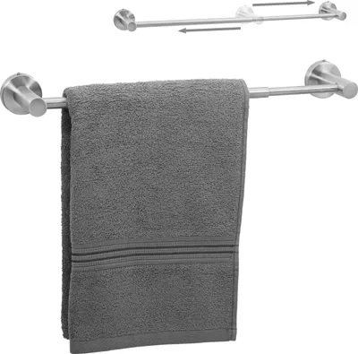 Produktbild von Edelstahl Handtuchhalter - 40-66 cm Handtuchhalter - Wandmontierter Handtuchhalter Bad - Ausziehbarer silberner Handtuchhalter - Handtuchstange - Geschirrtuchhalter