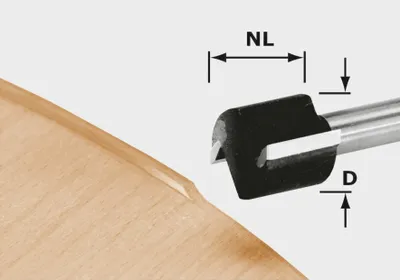 Image de Festool HW D 19/16 S8 OFK 700 Router Bit 19 x 16 x 46 x 8 mm ( 491666 ) for Router OF 1010, OF 1010 R, Edge Router OFK 700, MFK 700