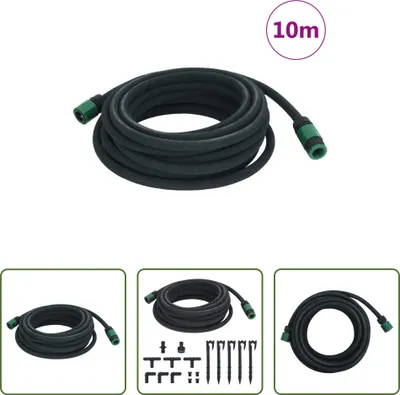 Produktbild von The Living Store Tropfschlauch Schwarz 0,6" 10 m Gummi