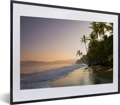 Produktbild von MuchoWow® MuchoWow® Gerahmtes Poster Strand - Meer - Palme 40x30 cm - Poster mit zchwarzem Bilderrahmen - Bilderrahmen - Poster im Rahmen