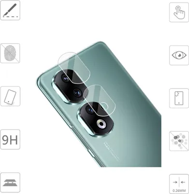 Image de Film de protection transparent en verre trempé 9H pour la caméra arrière du Honor 90 Pro 5G