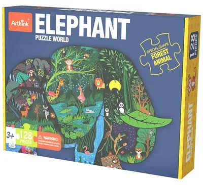 Produktbild von Lernpuzzle Elefant - 128 Teile - Motivpuzzle Tiere Afrikas ab 7 Jahren