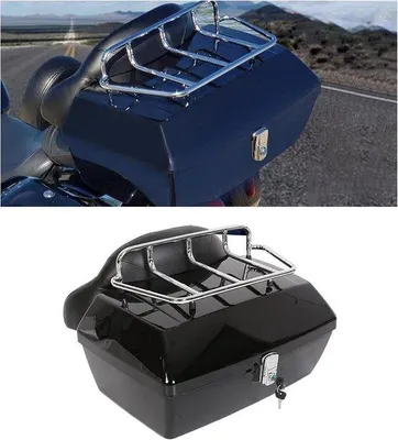 Produktbild von Famanu Motorrad Topcase mit Rückenlehne und Gepäckträger - ABS Schwarz