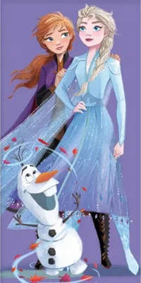 Zdjęcie produktu dla Ręcznik kąpielowy Kraina Lodu Elsa Anna i Olaf 70 x 140 cm