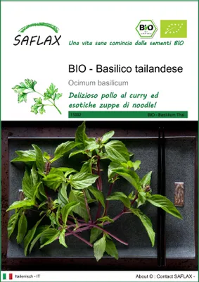 Immagine prodotto di SAFLAX  -- Basilico tailandese - 250 semi - Ocimum