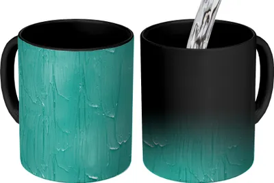 Produktbild von MuchoWow® Zauber Tasse Zaubertasse Magic Farbe - Muster - Türkis 350 ml Farbwechsel Becher Geschenk Geschenkidee - Magic-Tasse - Fototasse - Keramiktassen - Bilder - Tasse Kaffee - Getränkbecher - Kaf