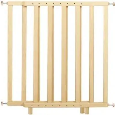 Immagine prodotto di Barriera di sicurezza per bambini, barriera di protezione per scale, da 62 a 105 cm, legno naturale, altezza 71 cm, montaggio a pressione, ROBA