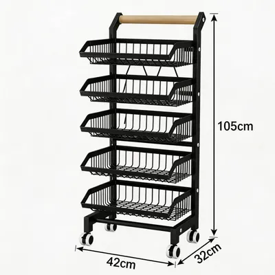 Produktbild von Küchenregal Schubladenauszug - Ausziehbares Teleskopregal - 31–49 cm Breite - 5 Ebenen - Stahl - Für Küchenschrank Organizer - Schwarz