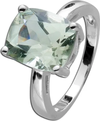 Produktbild von Amethyst Ring Silber 925 hellgrüner Solitär Edelstein 18