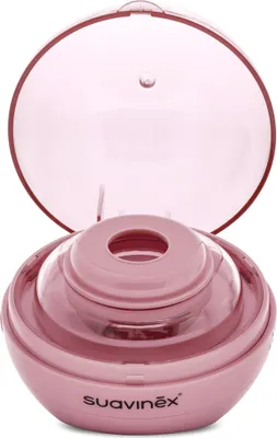 Produktbild von Suavinex, Duccio Tragbarer Schnuller-Sterilisator mit UV-Licht, entfernt 99% der Keime in 3 Minuten, batteriebetrieben oder mit USB, sicher, ohne Chemikalien, ideal für Reisen, Duccio Rosa Dunkelrosa