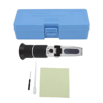 Image de réfractomètre Brixmeter 0-80 %, réfractomètre manuel portable pour mesurer la teneur en sucre des boissons sucrées à base de fruits