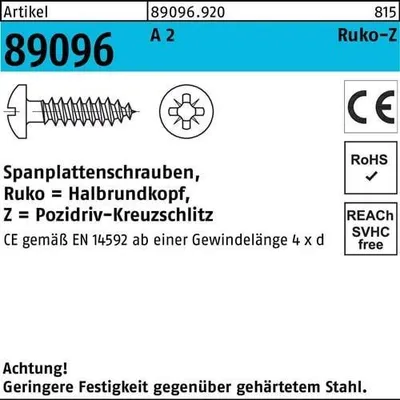 Produktbild von Reyher  Spanplattenschrauben 89096 Hako A 2 4x45-Z 890969200040045 (1000 Stück)