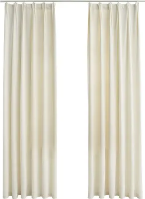 Produktbild von vidaXL Verdunkelungsvorhänge mit Haken 2 Stk. Samt Creme 140x245cm